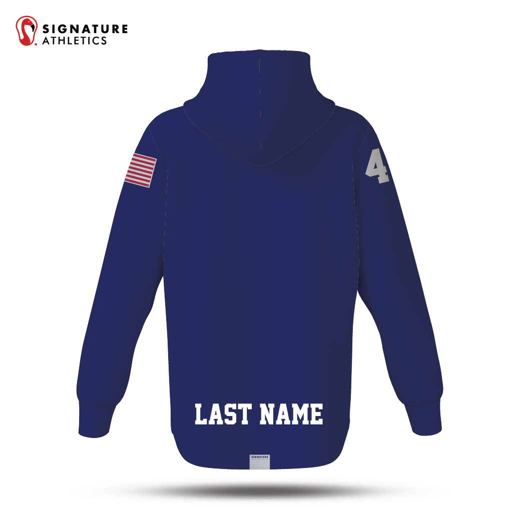 Mile Square Lacrosse Unisex Pro Dye Sub Scuba Hoodie Royal Signature Lacrosse
