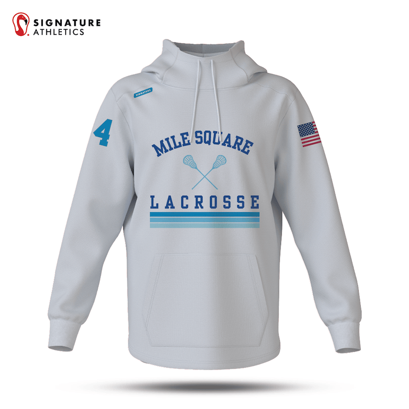 Mile Square Lacrosse Unisex Pro Dye Sub Scuba-Hoodie White Signature Lacrosse