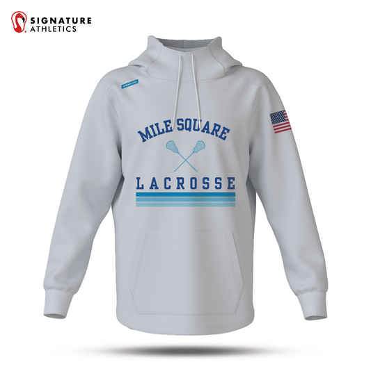 Mile Square Lacrosse White Coach Pro Dye Sub Scuba Hoodie Signature Lacrosse