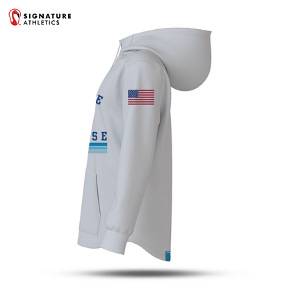 Mile Square Lacrosse White Coach Pro Dye Sub Scuba Hoodie Signature Lacrosse