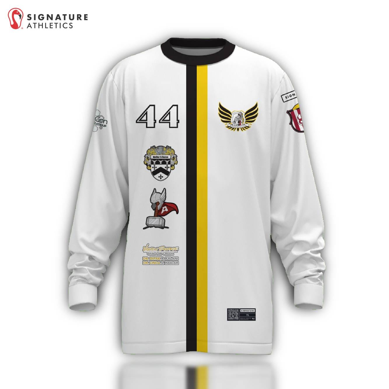 Monart Soccer Club Men's Player Long Sleeve Tech Tee White: Kagus Signature Lacrosse