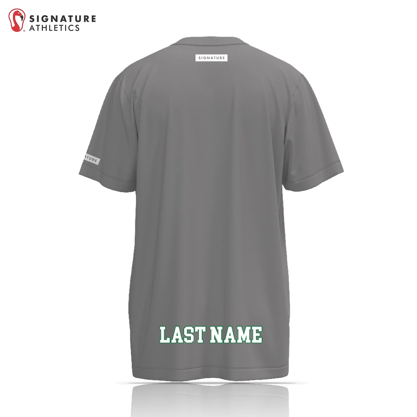 Monsters Lacrosse Men's Grey Short Sleeve Tech Tee - Custom Last Name Signature Lacrosse