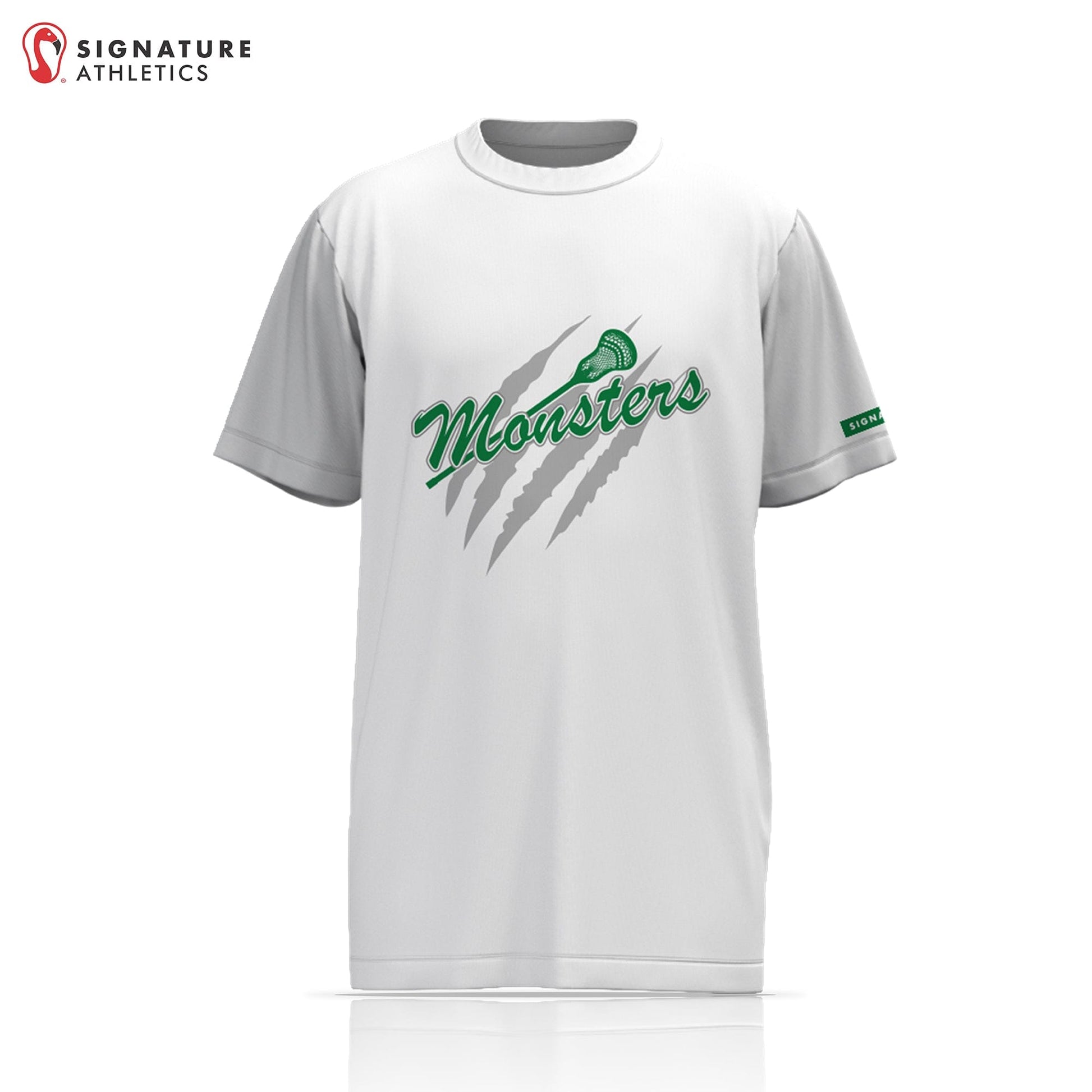 Monsters Lacrosse Men's White Short Sleeve Tech Tee: Monsters Signature Lacrosse