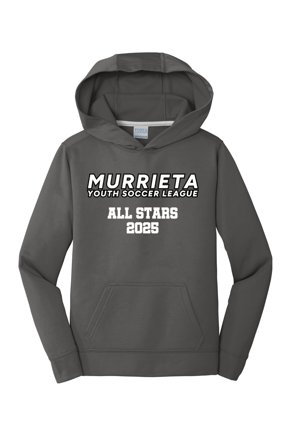Murrieta Youth Soccer Port & Company YOUTH Performance Fleece Pullover Hooded Sweatshirt Signature Lacrosse