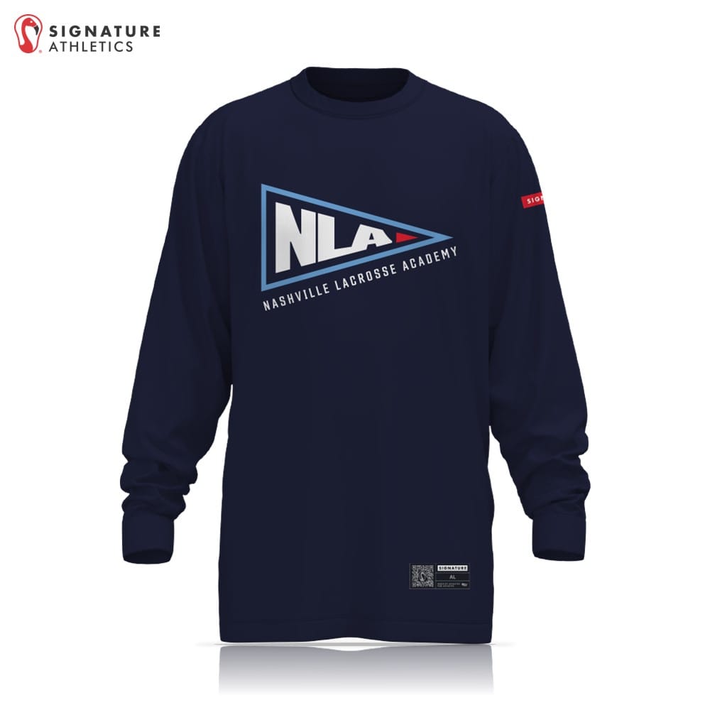 Nashville Lacrosse Academy Navy Long Sleeve Tech Tee Signature Lacrosse