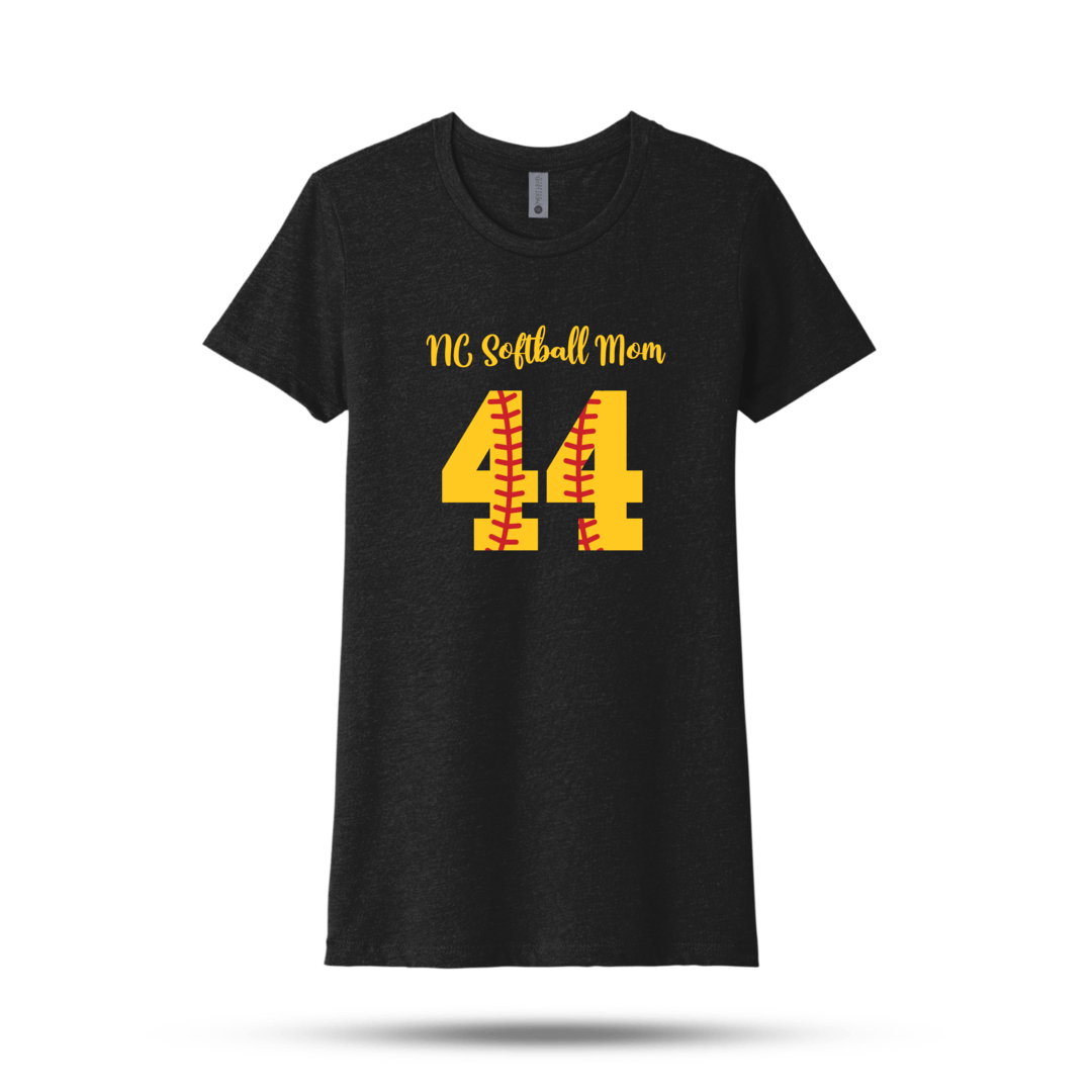NC Softball Women's Black Mom Tee Signature Lacrosse