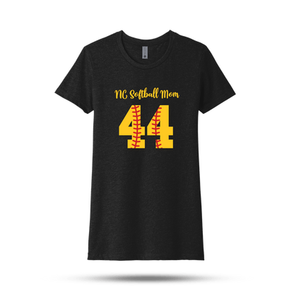NC Softball Women's Black Mom Tee Signature Lacrosse