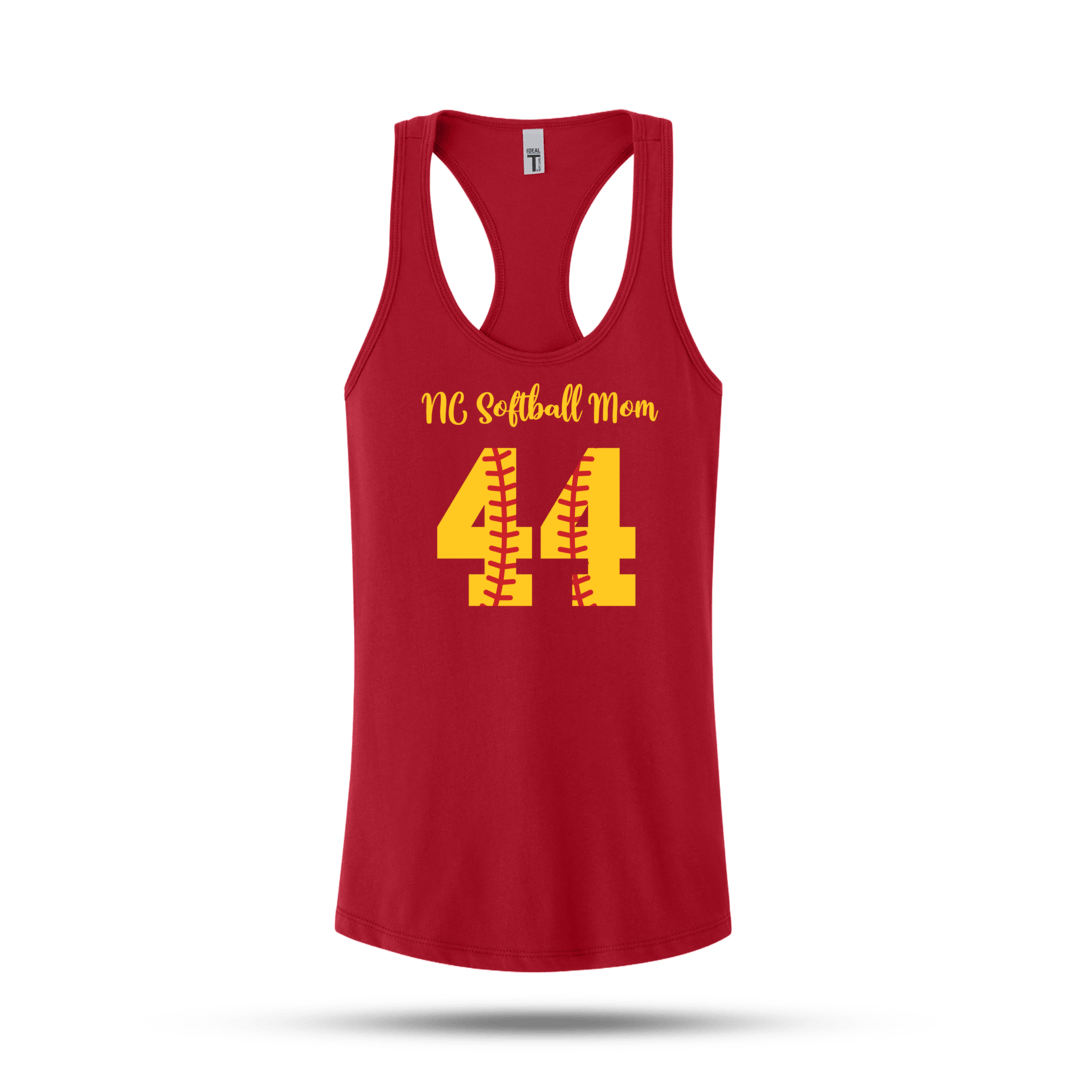 NC Softball Women's Red Mom Tank: N/A Signature Lacrosse
