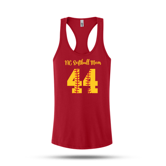 NC Softball Women's Red Mom Tank: N/A Signature Lacrosse