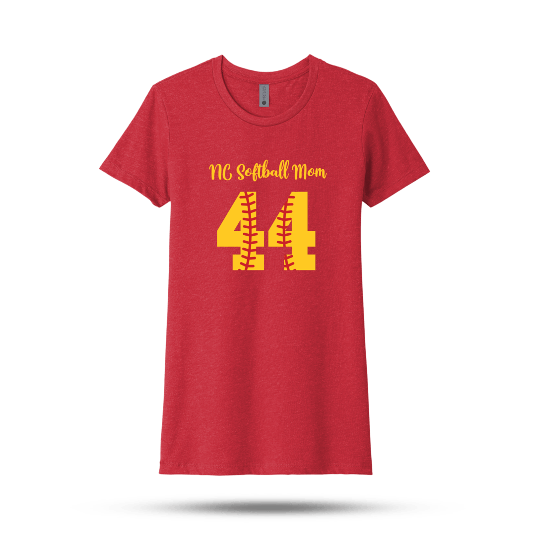 NC Softball Women's Red Mom Tee Signature Lacrosse
