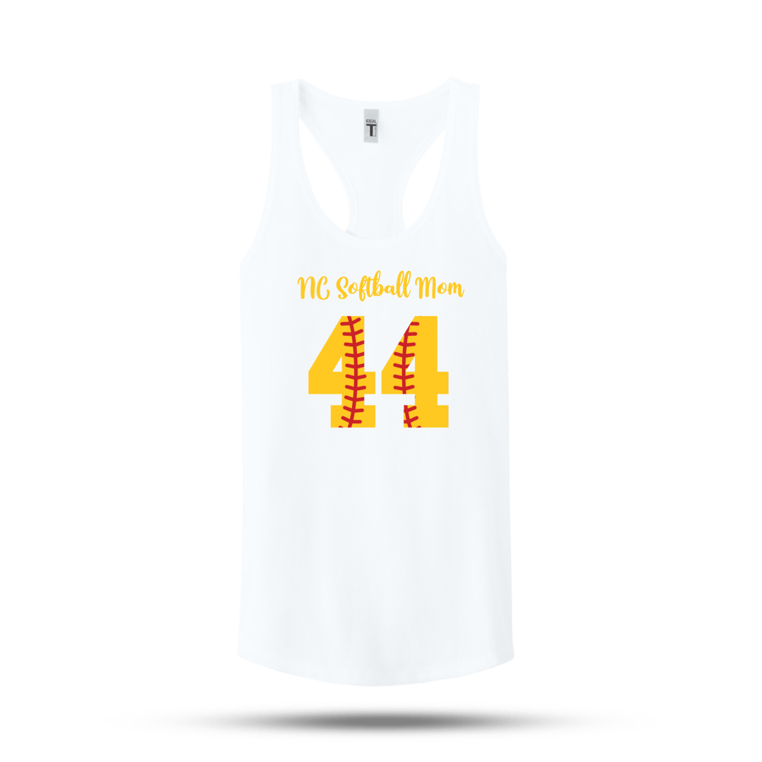 NC Softball Women's White Mom Tank Signature Lacrosse