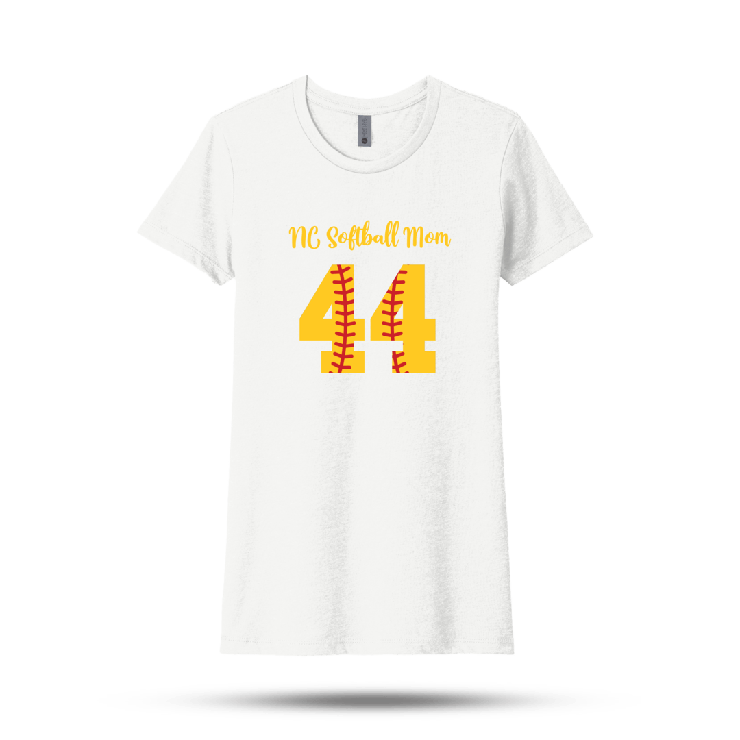 NC Softball Women's White Mom Tee Signature Lacrosse
