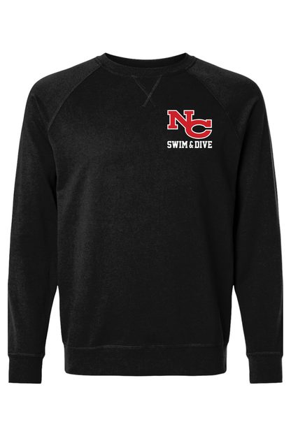 NCHS Swim and Dive Adult Heavyweight Raglan Long Sleeve Signature Lacrosse