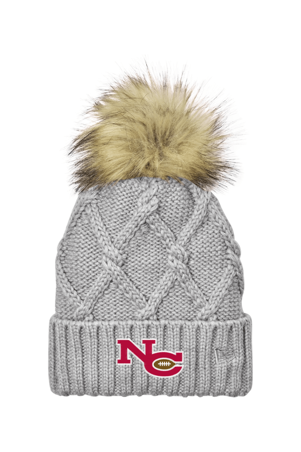 New Canaan Youth Football Fur Pom Beanie Signature Lacrosse