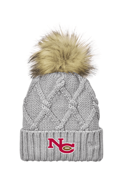 New Canaan Youth Football Fur Pom Beanie Signature Lacrosse