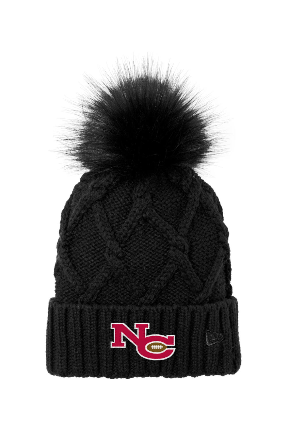 New Canaan Youth Football Fur Pom Beanie Signature Lacrosse