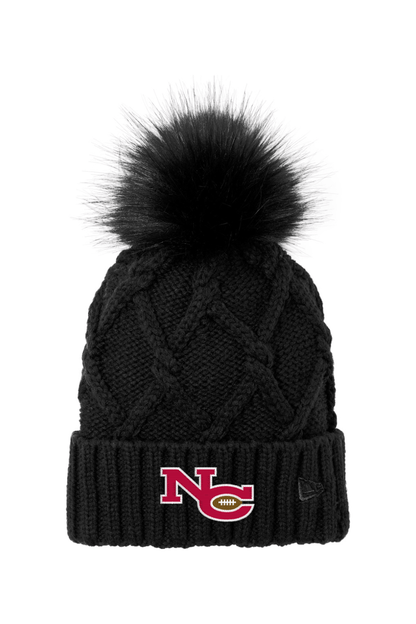 New Canaan Youth Football Fur Pom Beanie Signature Lacrosse