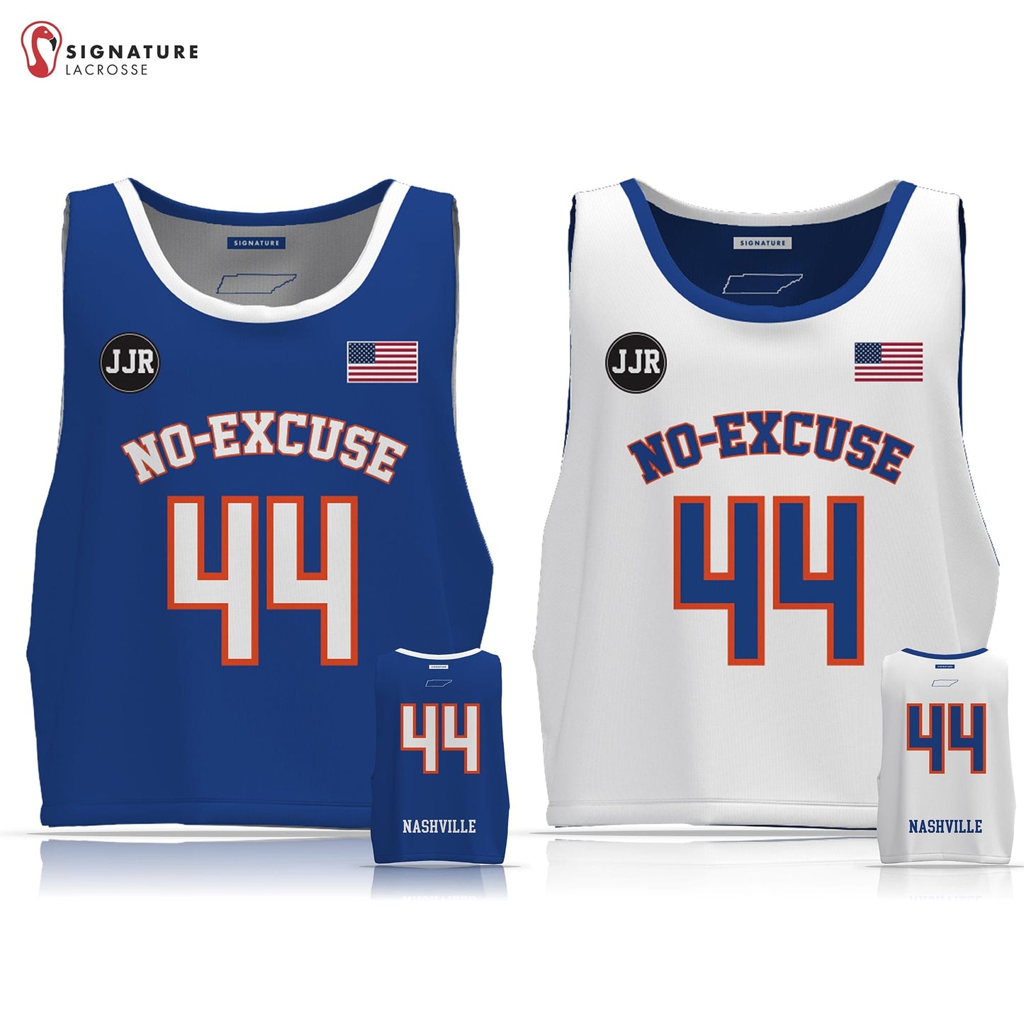 No-Excuse Nashville Lacrosse Men's Player Reversible Game Pinnie: 2032 Signature Lacrosse