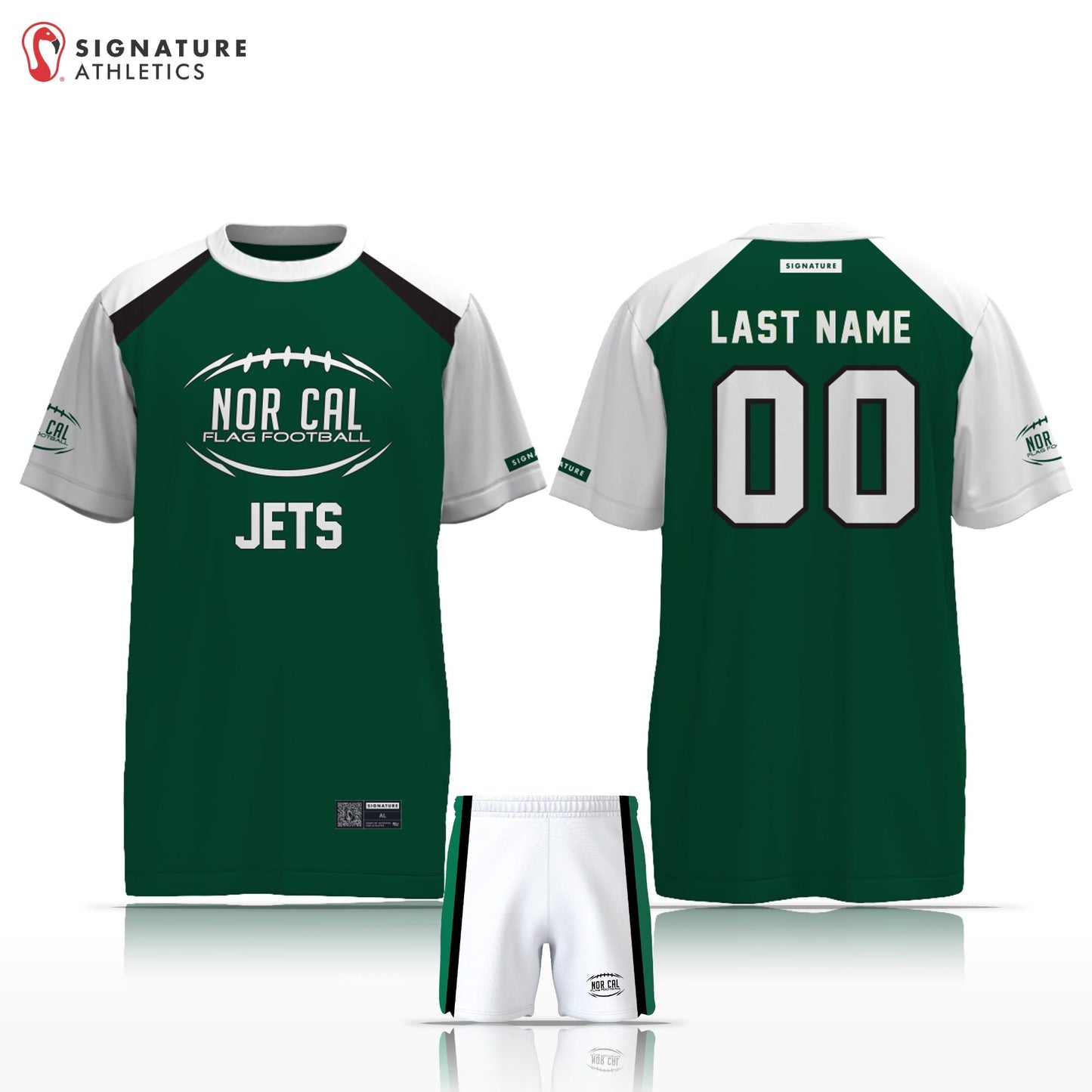 Norcal Flag Football New York Jets Men's 2 Piece Player Package Signature Lacrosse