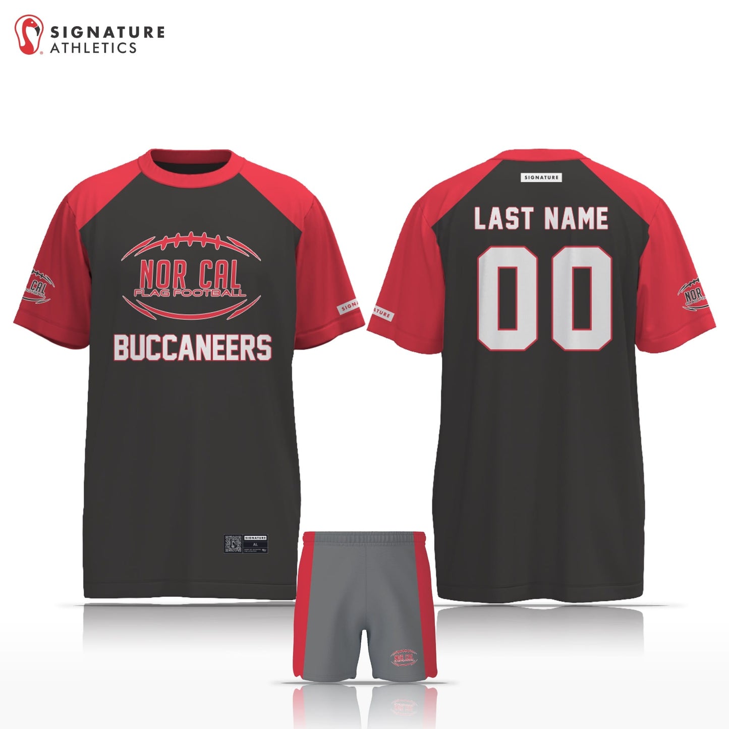 Norcal Flag Football Tampa Bay Bucaneers Men's 2 Piece Player Package Signature Lacrosse