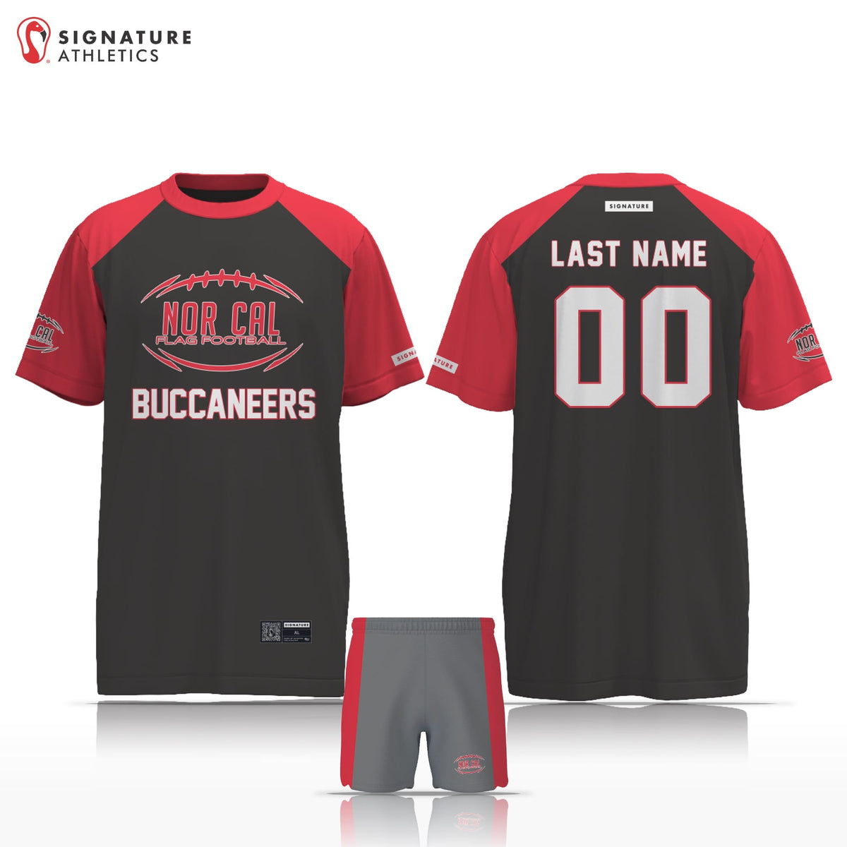 Norcal Flag Football Tampa Bay Bucaneers Men's 2 Piece Player Package Signature Lacrosse