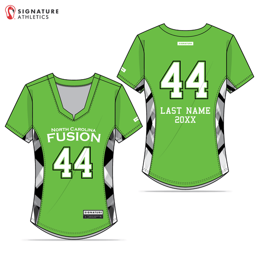 North Carolina Fusion Women's Green College Game Jersey Signature Lacrosse