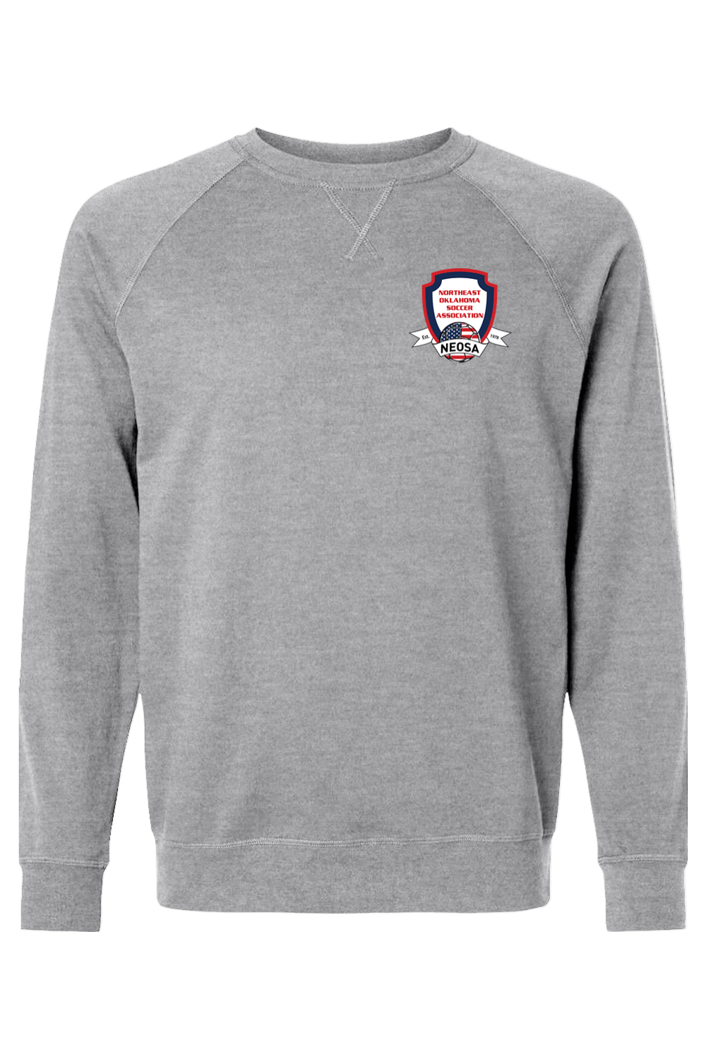 Northeast Oklahoma Soccer Association Adult Heavyweight Raglan Long Sleeve Signature Lacrosse