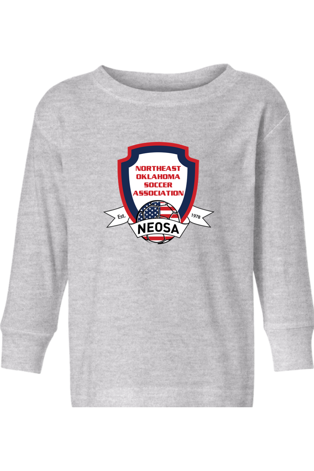 Northeast Oklahoma Soccer Association Toddler Long Sleeve T-Shirt Signature Lacrosse