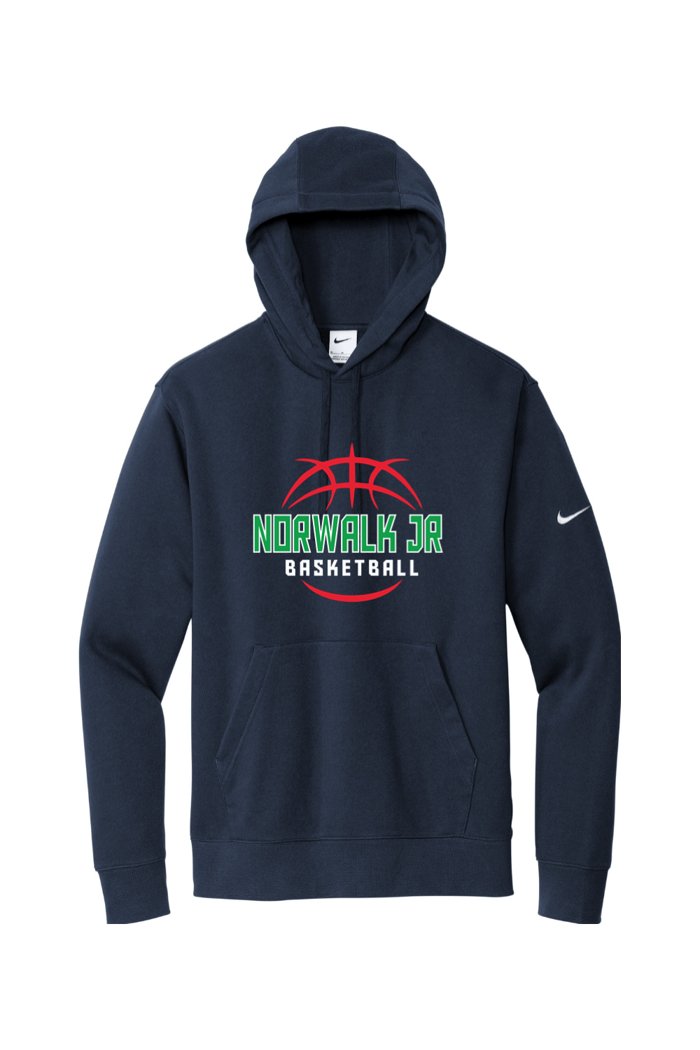 Norwalk Junior Basketball Nike Club Fleece Sleeve Swoosh Pullover Hoodie Signature Lacrosse