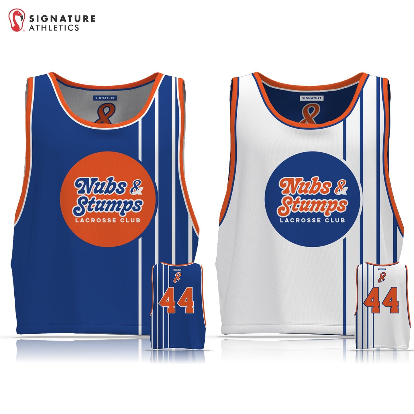 Nubs & Stumps Lacrosse Men's Reversible Practice Pinnie: Practice Signature Lacrosse