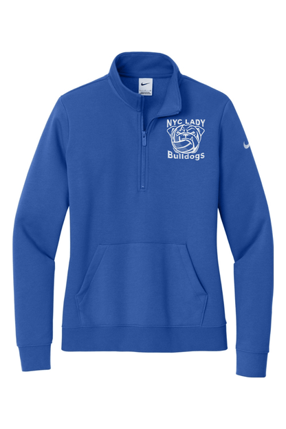 NYCLB Embroidered Nike Ladies Club Fleece Sleeve Swoosh 1/2-Zip Signature Lacrosse