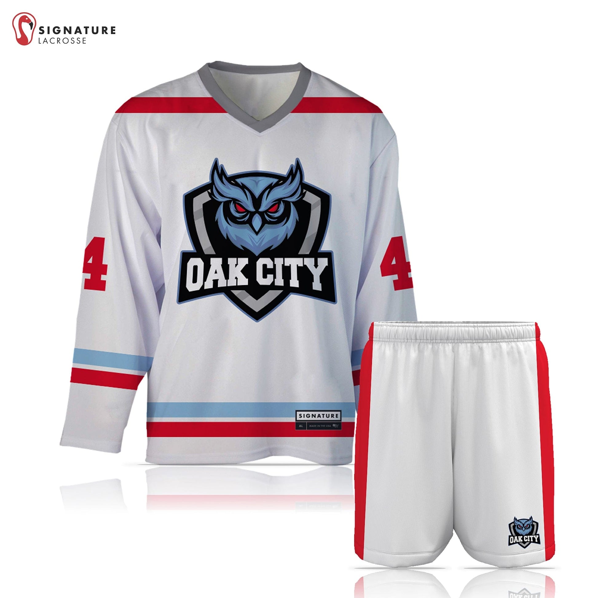 Oak City Owls Lacrosse Men's 2 Piece Pro Box Jersey Package: Oak City Owls Signature Lacrosse