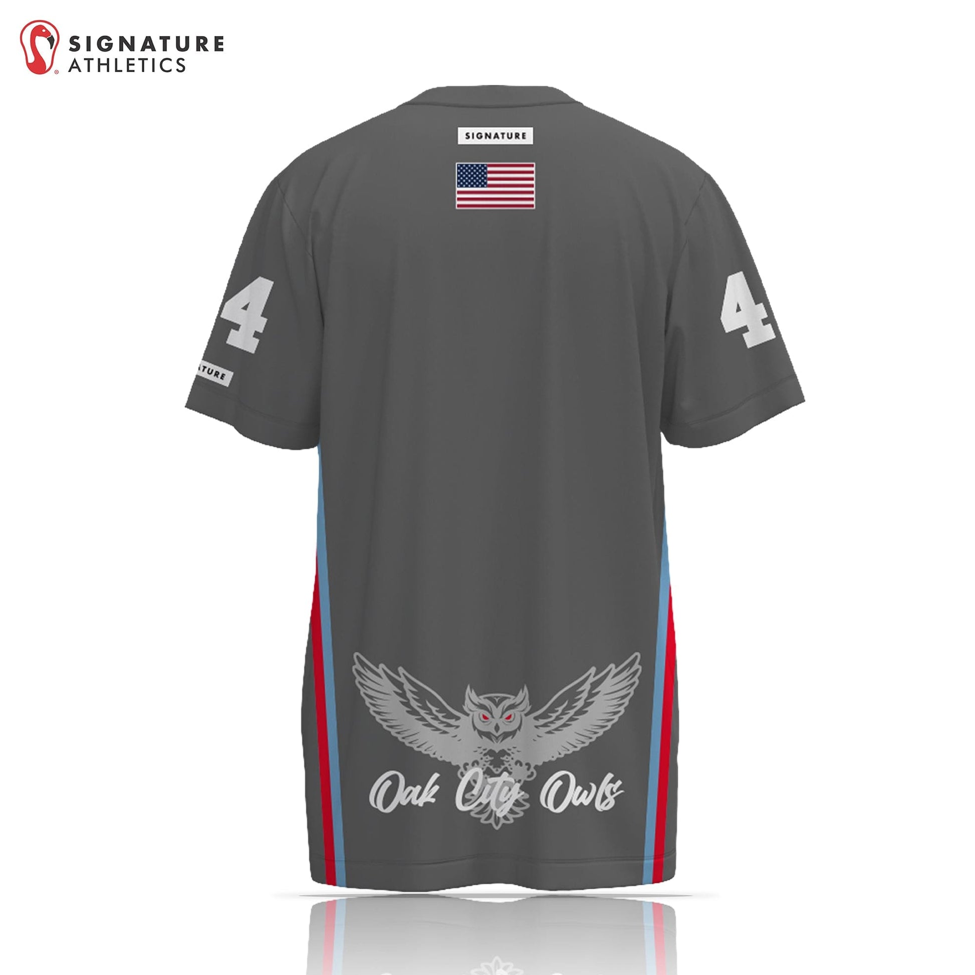 Oak City Owls Lacrosse Player Grey Short Sleeve Shooting Shirt Signature Lacrosse