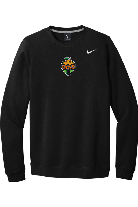 OCYS Embroidered Nike Club Fleece Crew Signature Lacrosse