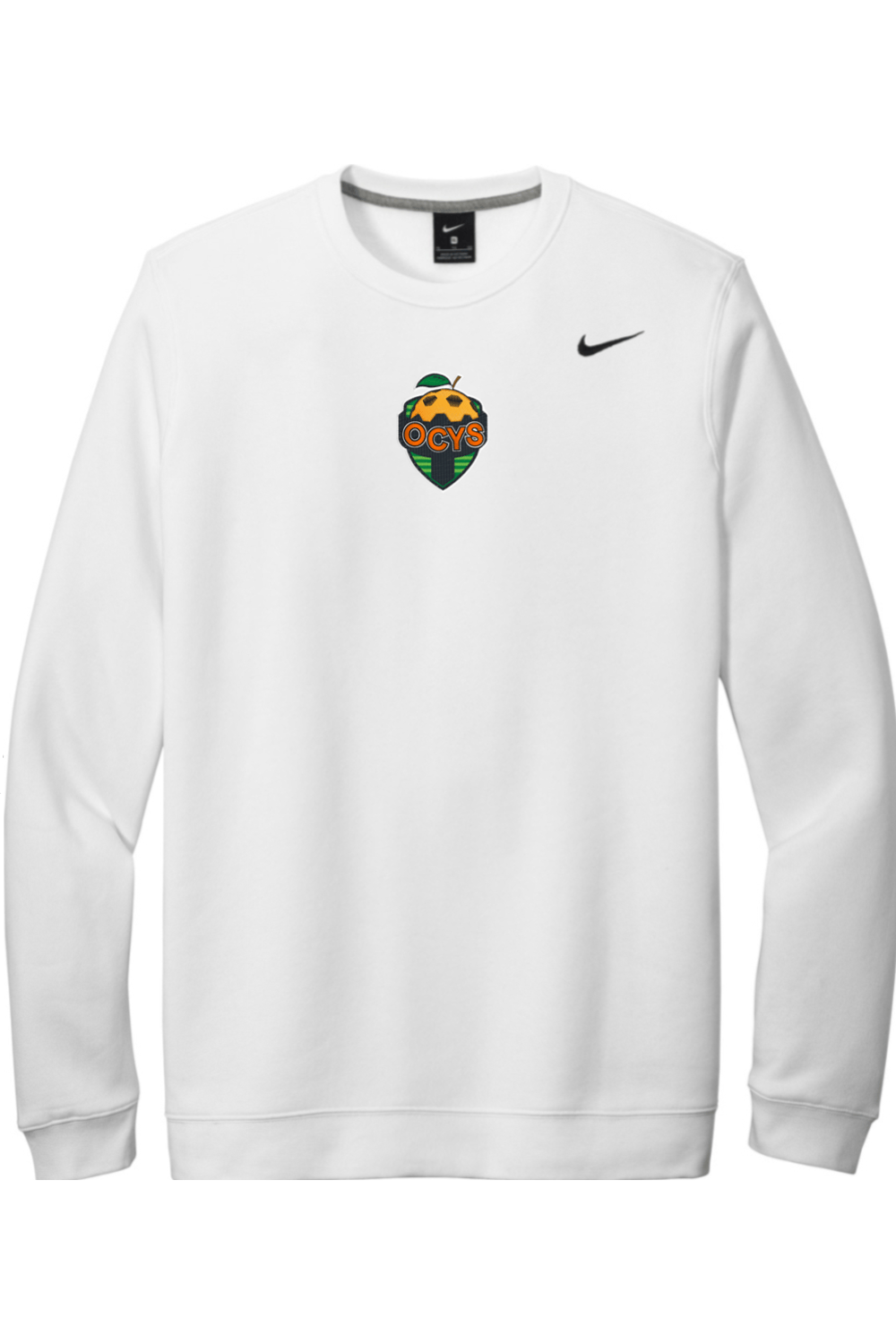 OCYS Embroidered Nike Club Fleece Crew Signature Lacrosse