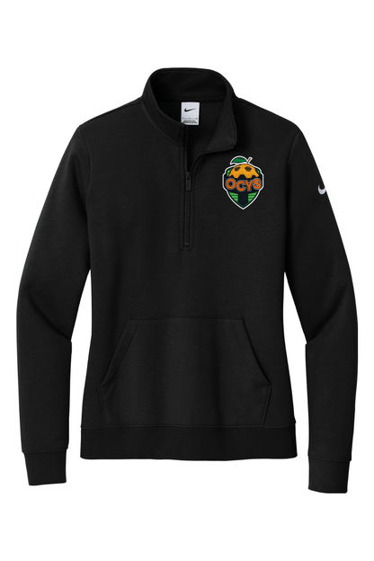 OCYS Embroidered Nike Ladies Club Fleece Sleeve Swoosh 1/2-Zip Signature Lacrosse