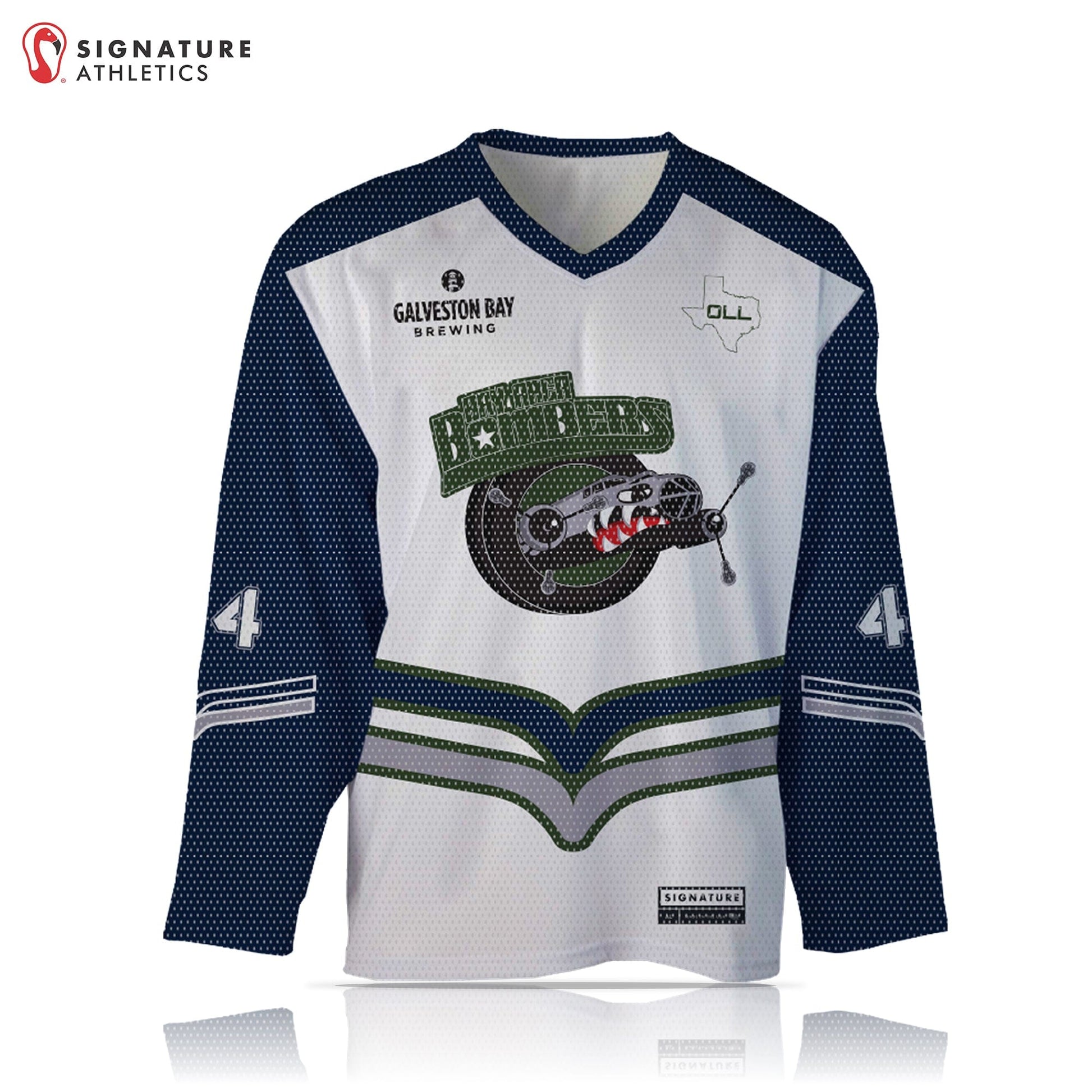 Odyssey Lacrosse League Bay Area Men's Blue/White Box Mesh Jersey Signature Lacrosse