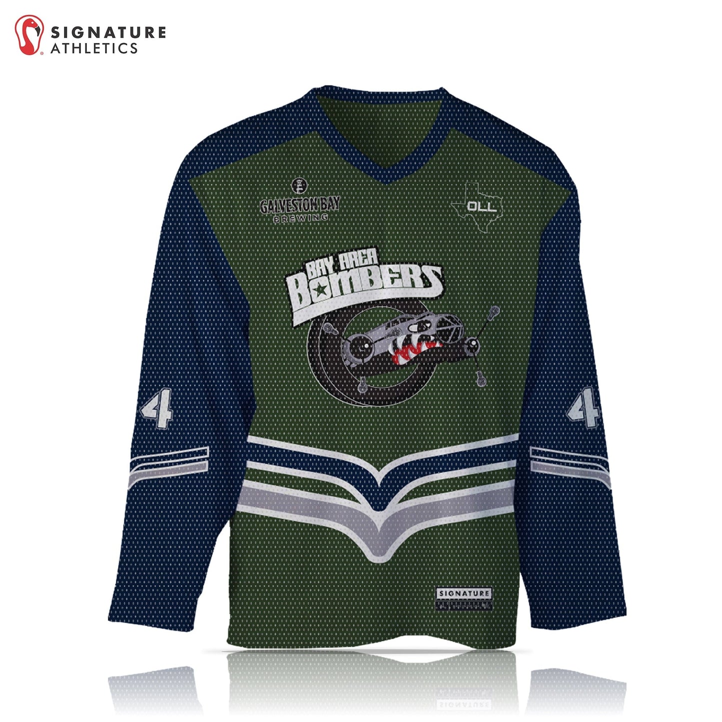 Odyssey Lacrosse League Bay Area Men's Green/Blue Box Mesh Jersey Signature Lacrosse