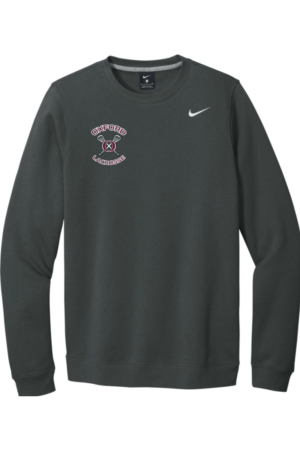 Oxford Lacrosse Embroidered Nike Club Fleece Crew Signature Lacrosse
