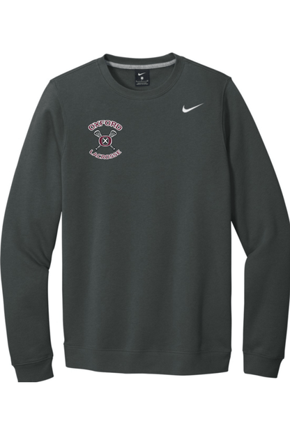 Oxford Lacrosse Embroidered Nike Club Fleece Crew Signature Lacrosse