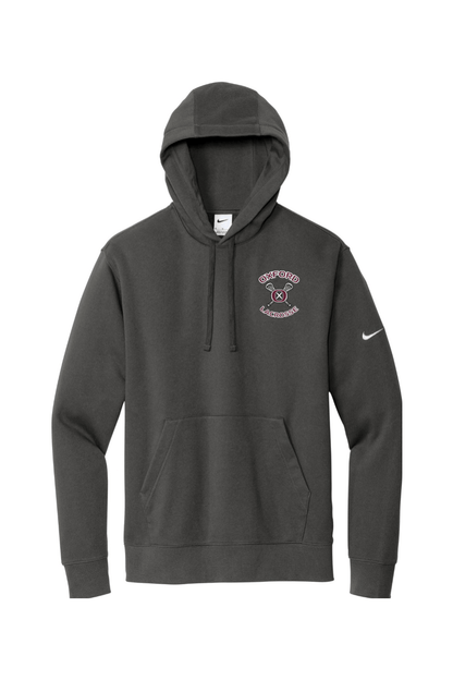 Oxford Lacrosse Embroidered Nike Club Fleece Sleeve Swoosh Pullover Hoodie Signature Lacrosse