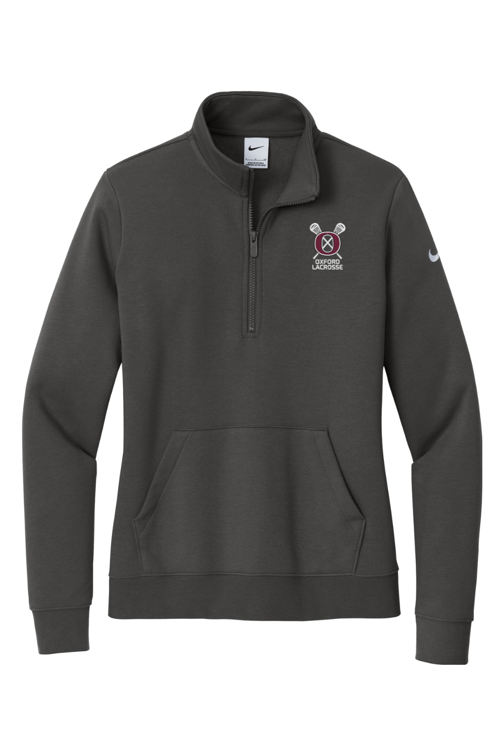 Oxford Youth Lacrosse Nike Ladies Club Fleece Sleeve Swoosh 1/2-Zip Signature Lacrosse