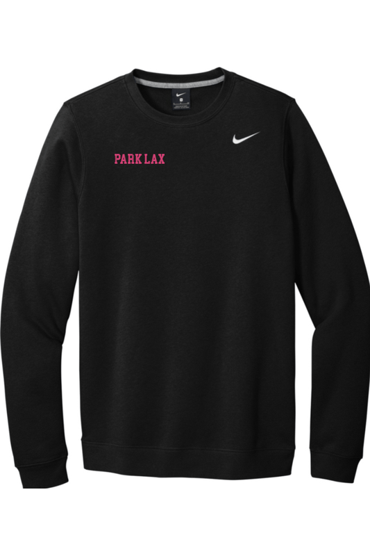Park Lax Embroidered Nike Club Fleece Crew Signature Lacrosse