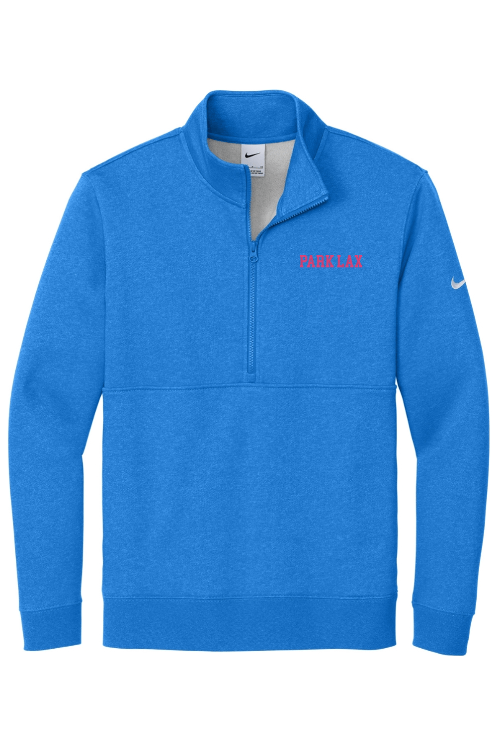Park Lax Embroidered Nike Club Fleece Sleeve Swoosh 1/2-Zip Signature Lacrosse