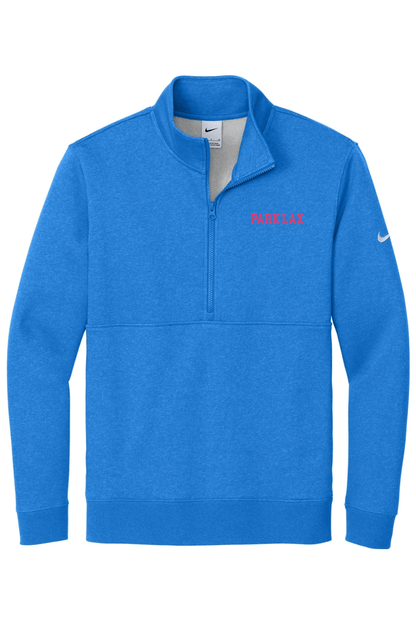 Park Lax Embroidered Nike Club Fleece Sleeve Swoosh 1/2-Zip Signature Lacrosse