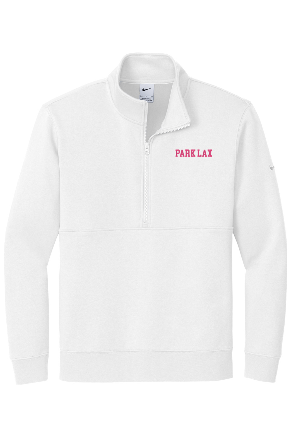 Park Lax Embroidered Nike Club Fleece Sleeve Swoosh 1/2-Zip Signature Lacrosse