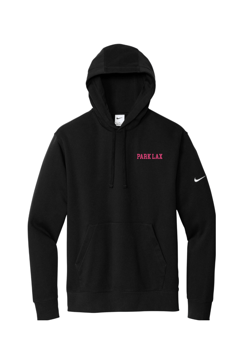 Park Lax Embroidered Nike Club Fleece Sleeve Swoosh Pullover Hoodie Signature Lacrosse