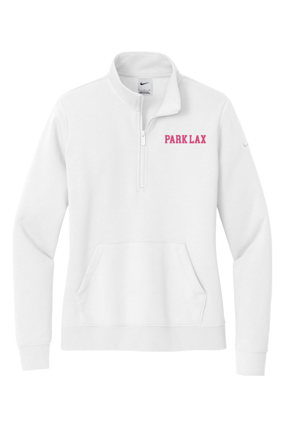 Park Lax Embroidered Nike Ladies Club Fleece Sleeve Swoosh 1/2-Zip Signature Lacrosse