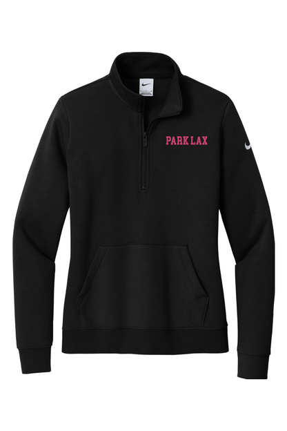 Park Lax Embroidered Nike Ladies Club Fleece Sleeve Swoosh 1/2-Zip Signature Lacrosse