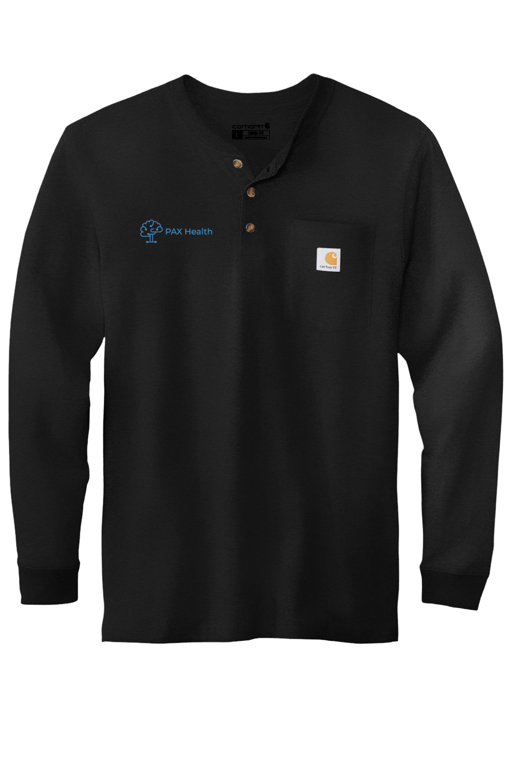 PAX Health Men's Carhartt Long Sleeve Henley T-Shirt Signature Lacrosse